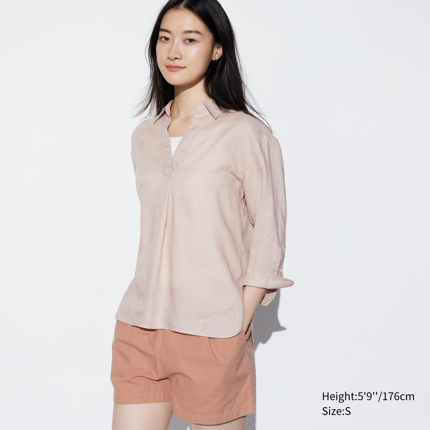 

Рубашка UNIQLO льняная премиум-класса, бежевый