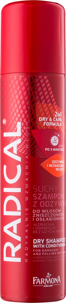 

Сухой шампунь и кондиционер 2-в-1 от радикального выпадения волос для поврежденных и редких волос Farmona, 180 мл
