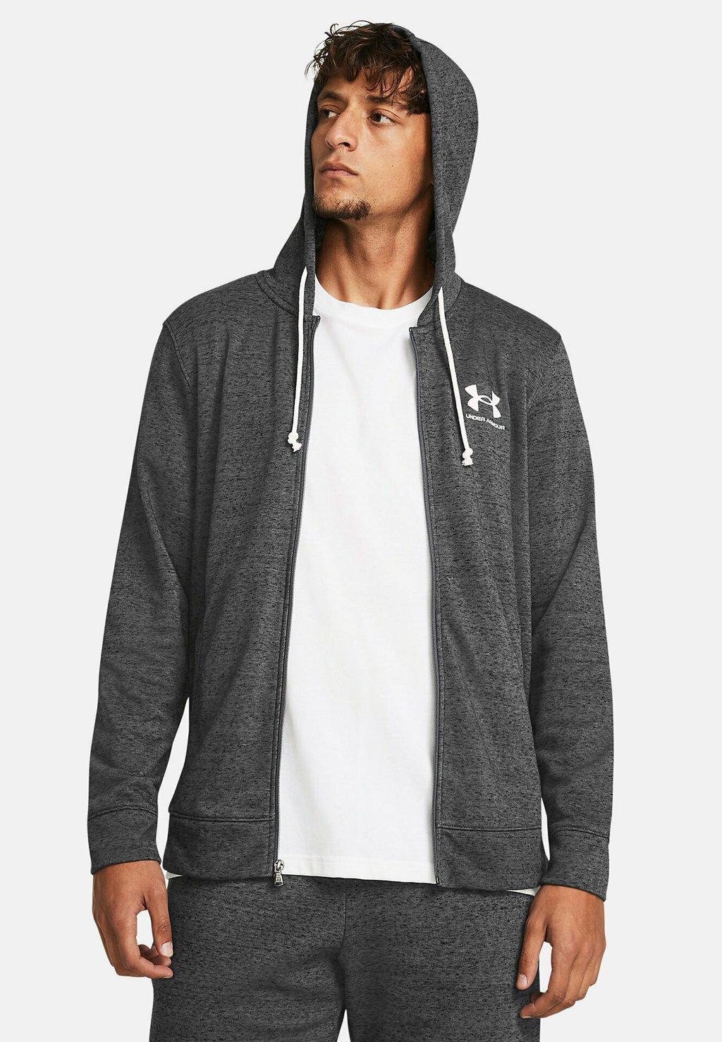 

Толстовка на молнии Rival Under Armour, цвет castlerock light heather