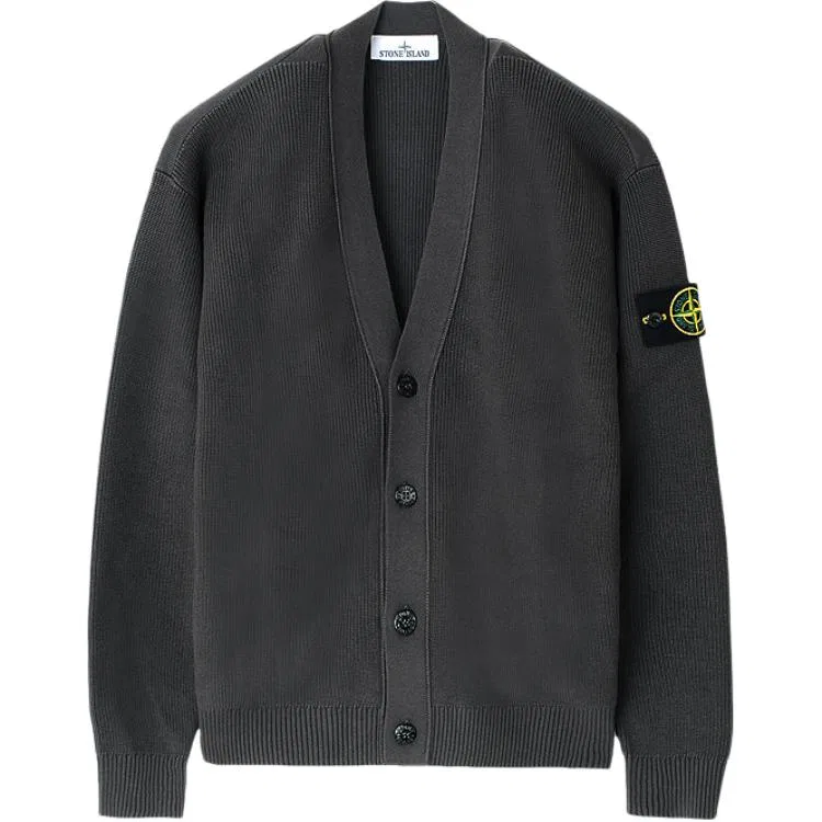 Джемпер V-образным вырезом Stone Island Charcoal Gray