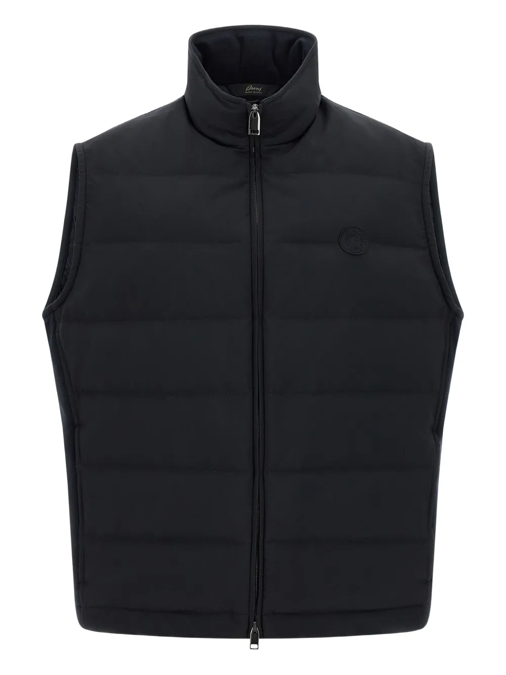 

Стеганый жилет с нашивкой-логотипом Brioni, синий