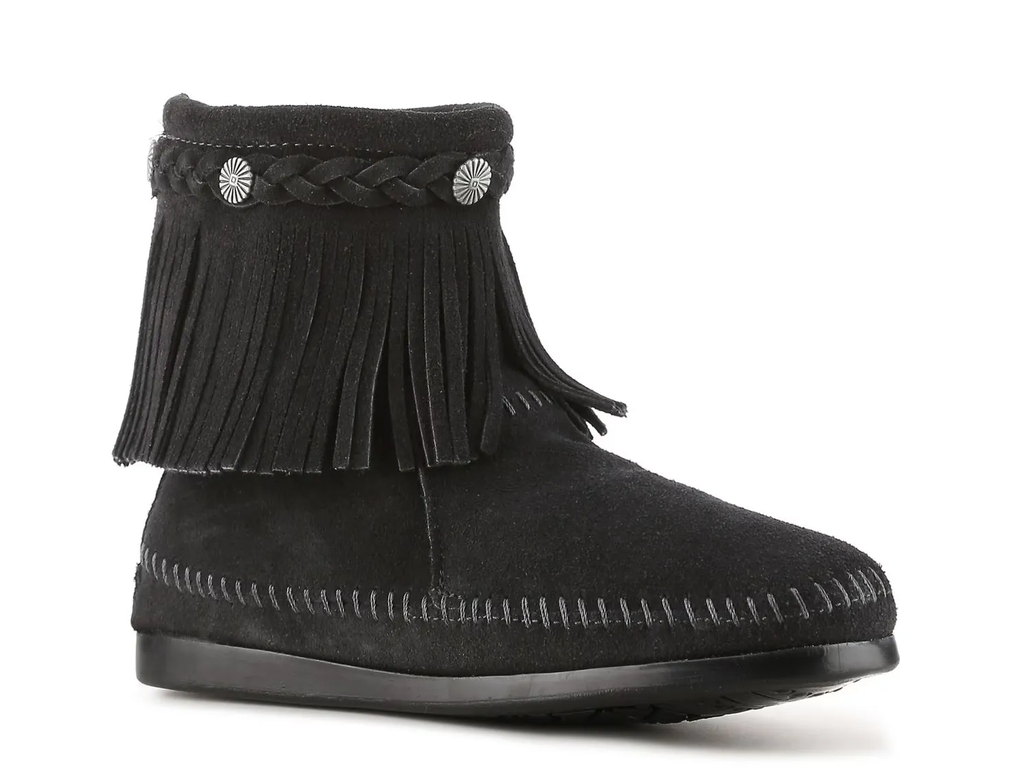 

Ботильоны Back Zip Western Bootie Minnetonka, черный