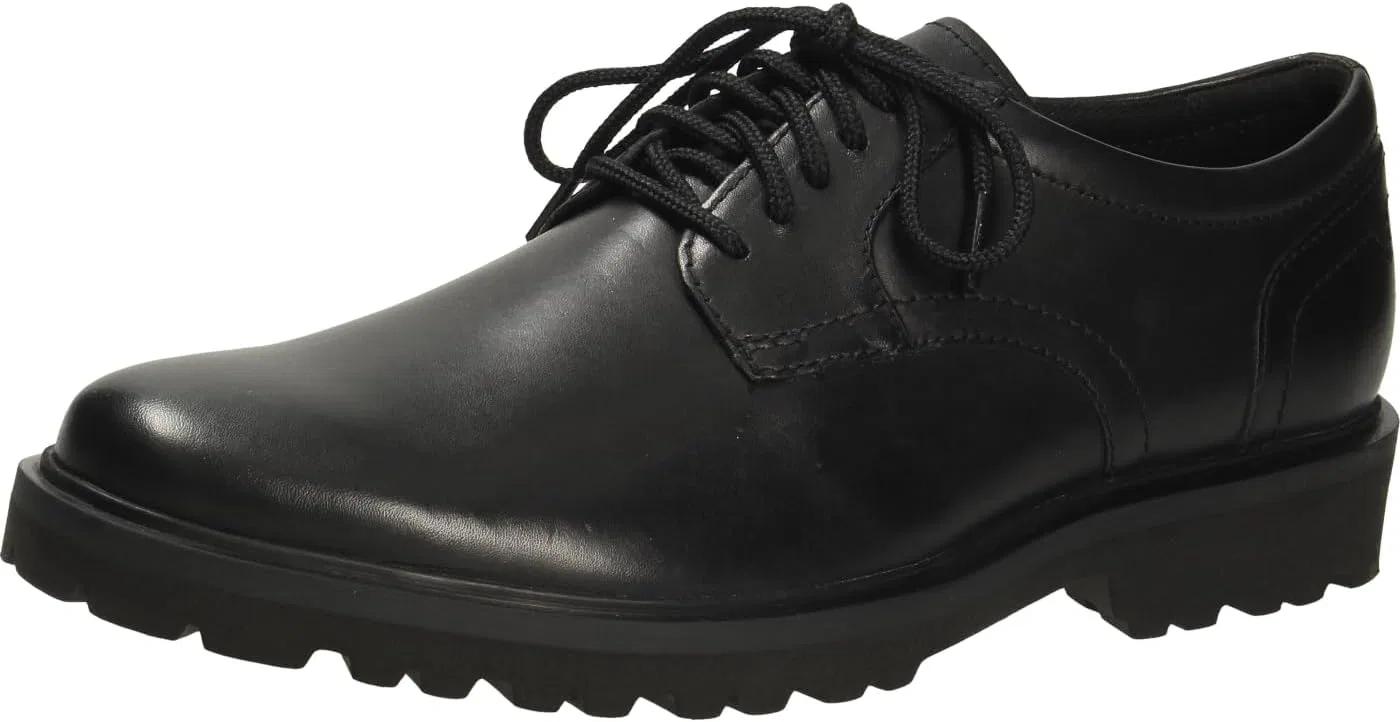 Мужские туфли Clarks Berwick на шнуровке, 2-Black (Black Leather)