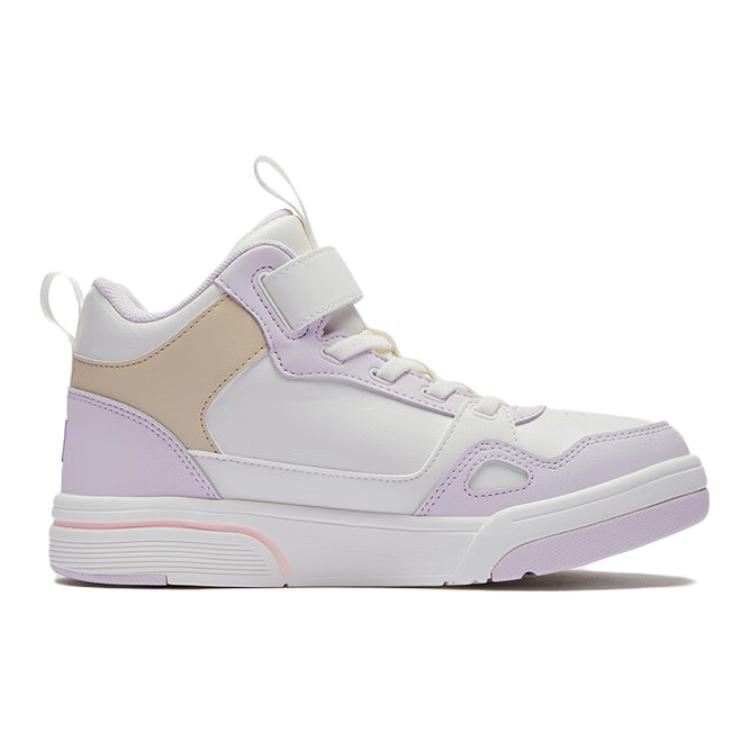 FILA KIDS Скользостойкие износостойкие высокие детские скейтбординг кроссовки White Purple для подростков — фото 3