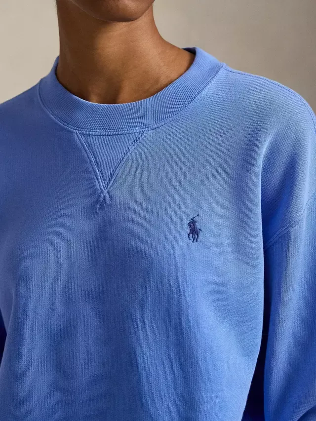 Флисовая толстовка-поло с круглым вырезом, цвет ирисово-синий Ralph Lauren — фото 3