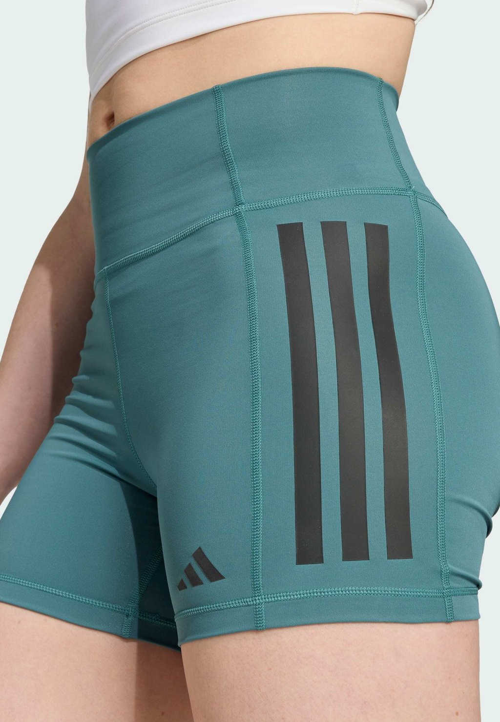 Леггинсы OPTIME 3 STRIPES Adidas Performance, цвет Preloved Teal — фото 3