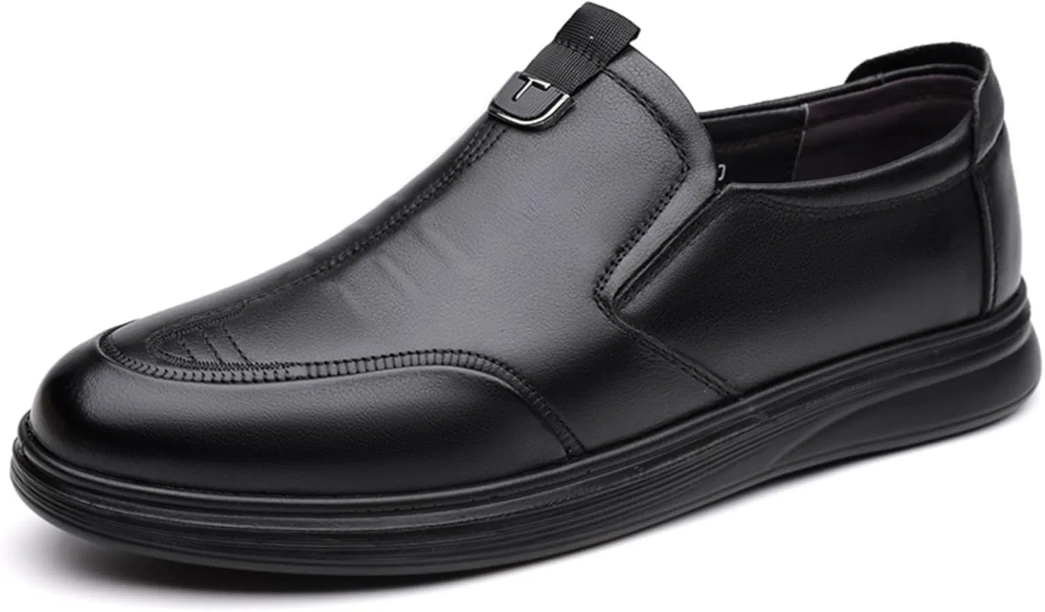 Лоферы кожаные Slip On Dress Loafers Black Zhenghaishangmao