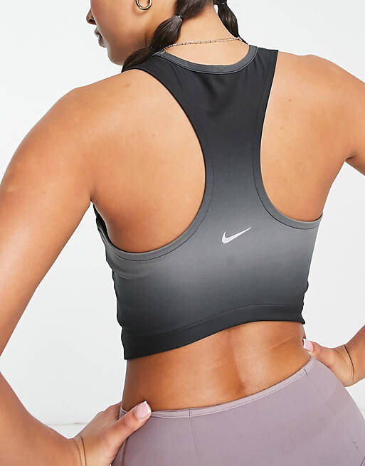 

Черная укороченная майка с градиентом Nike Running Swoosh