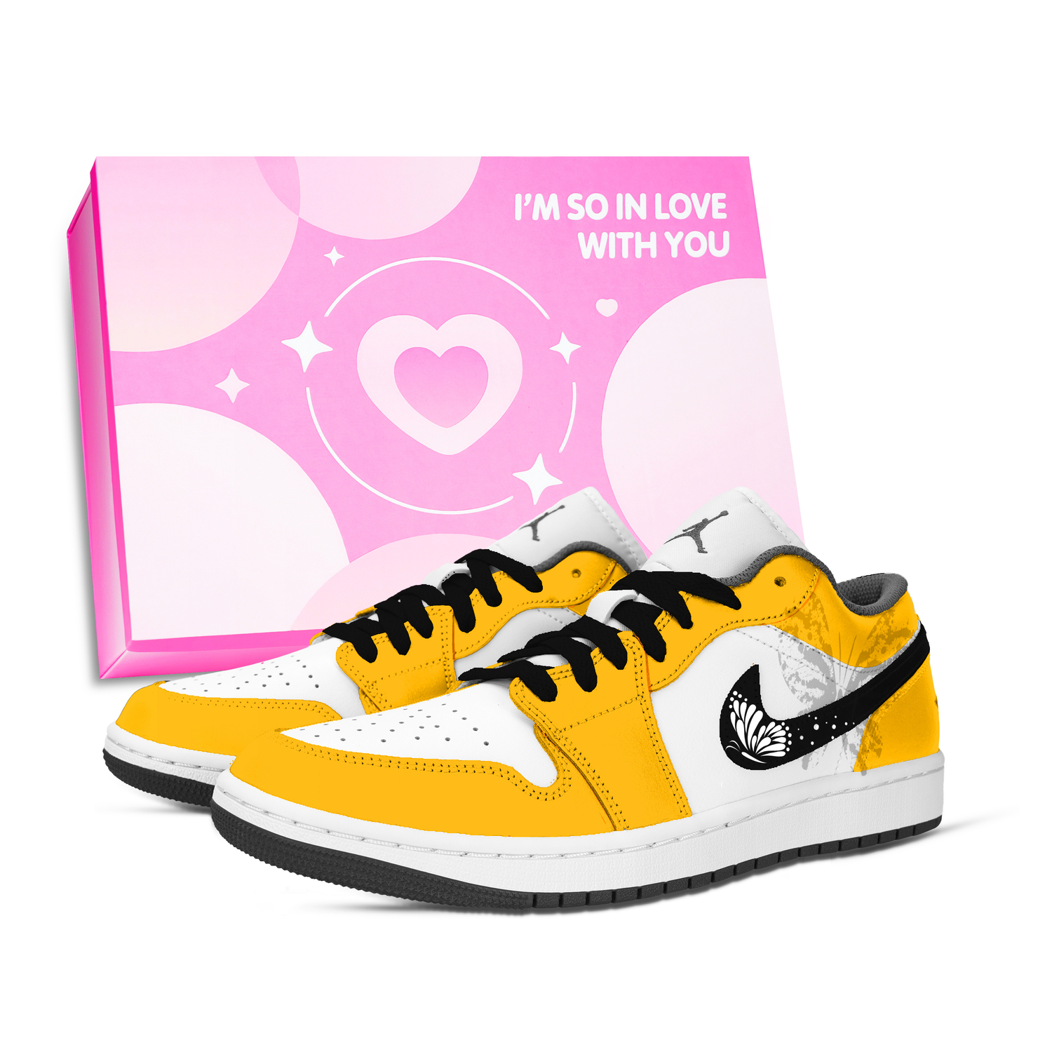 

Air 1 Erosion Butterfly Wing устойчивые к истиранию низкие винтажные баскетбольные кроссовки Unisex Jordan, желтый/серый/черный