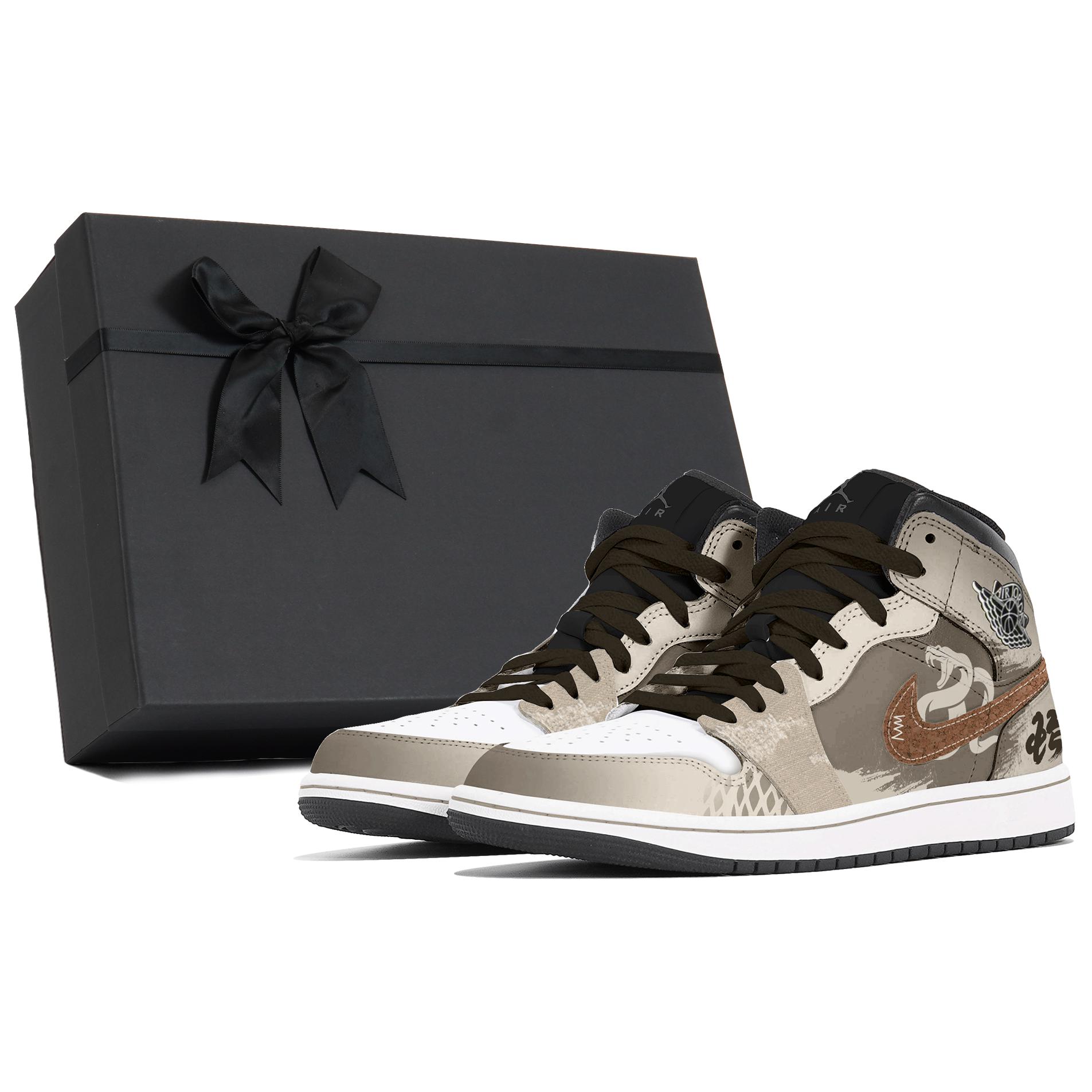 

Jordan Air 1 устойчивые к истиранию кроссовки Mid Top Vintage мужские Brown