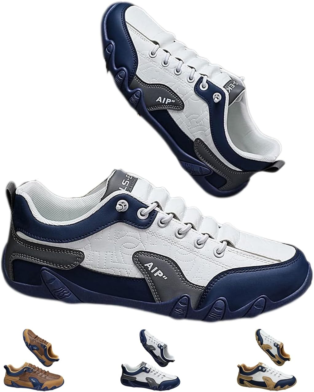 

Мужские слипоны, дышащие лоферы, легкие прогулочные и повседневные модные туфли Generic, белый/синий/серый