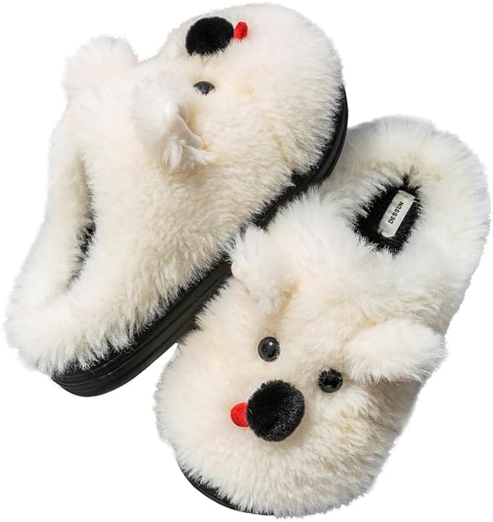 

Пушистые тапочки с флисовой подкладкой для женщин и мужчин, теплые зимние милые тапочки для дома, парные Yafirgeer, бежевый