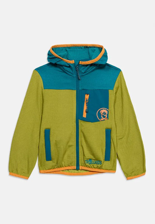 Детская куртка holmedal, флисовая куртка унисекс Trollkids, Pear Green/Lagoon Green — фото 3