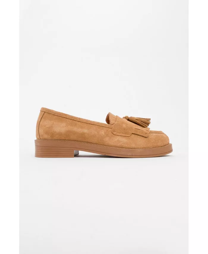 Милли Лоферы с кожаными кисточками Forever & Always Shoes, коричневый — фото 3