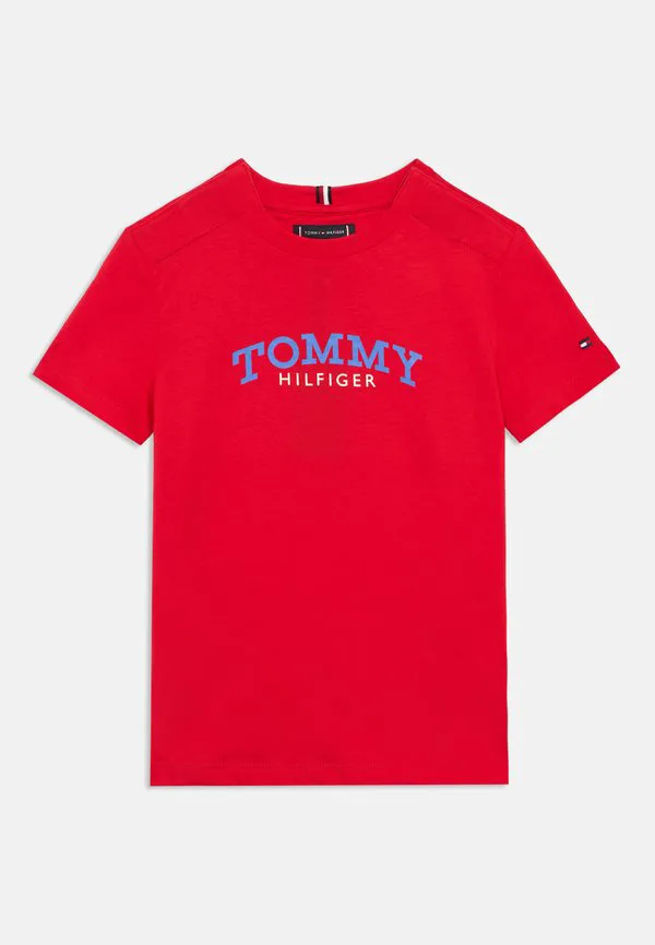 Футболка с адаптивным логотипом, круглый вырез, принт. Tommy Hilfiger, Rapid Red