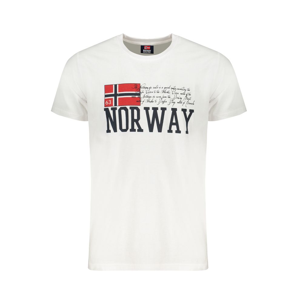 

Белая хлопковая футболка Geographical Norway