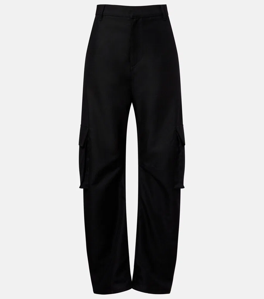 Шерстяные брюки-карго Balenciaga, черный