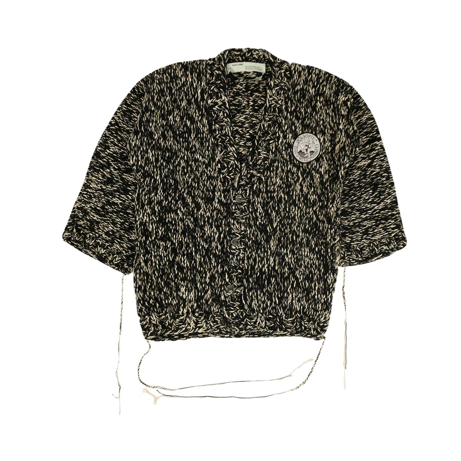 

Кардиган Off-White веревочной вязки Черный/Белый
