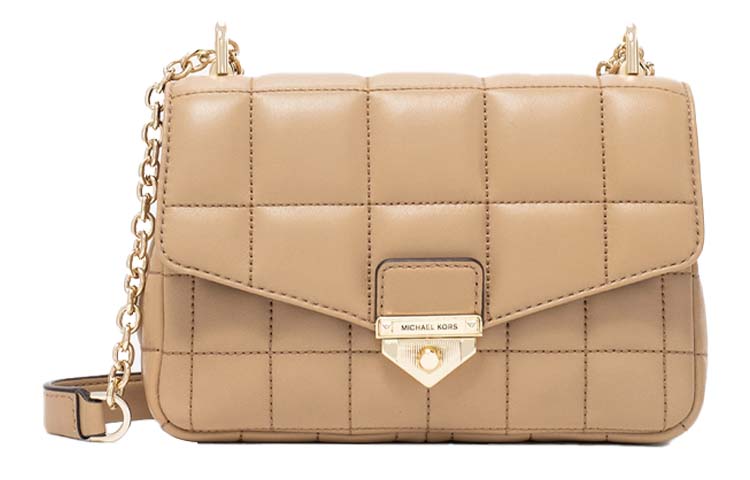 

Сумка через плечо из овчины коллекции Soho, женская, верблюжий цвет, MICHAEL KORS