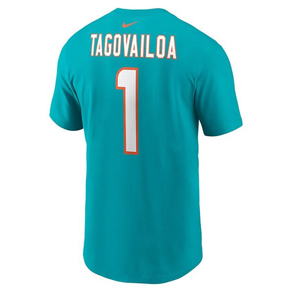 Футболка с именем и номером игрока tua tagovailoa aqua miami dolphins Nike — фото 4