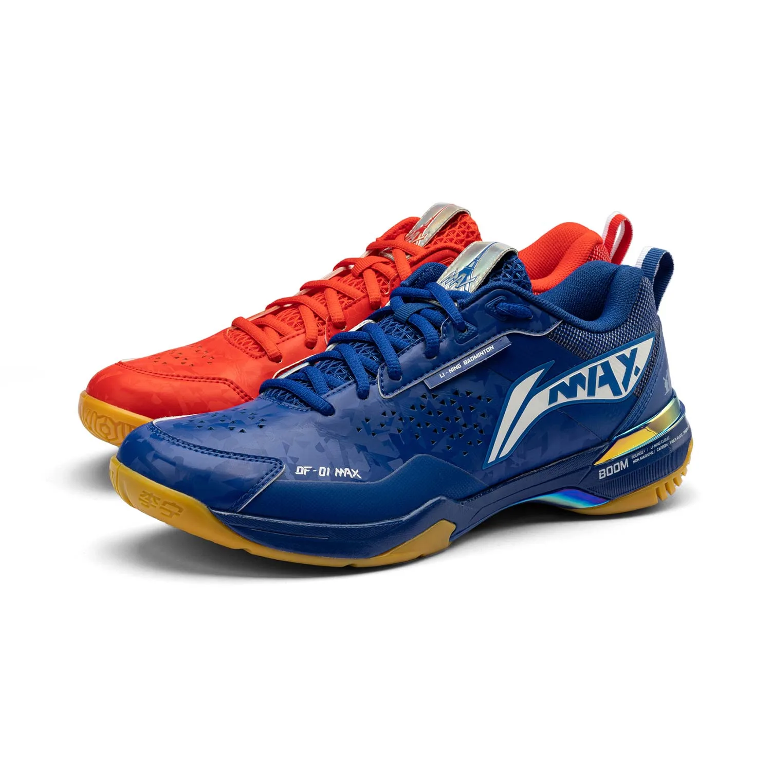 Li-Ning Textile, Synthetic Leather Slip Resistant Abrasion Resistant низкие кроссовки для бадминтона Unisex Blue Red — фото 3