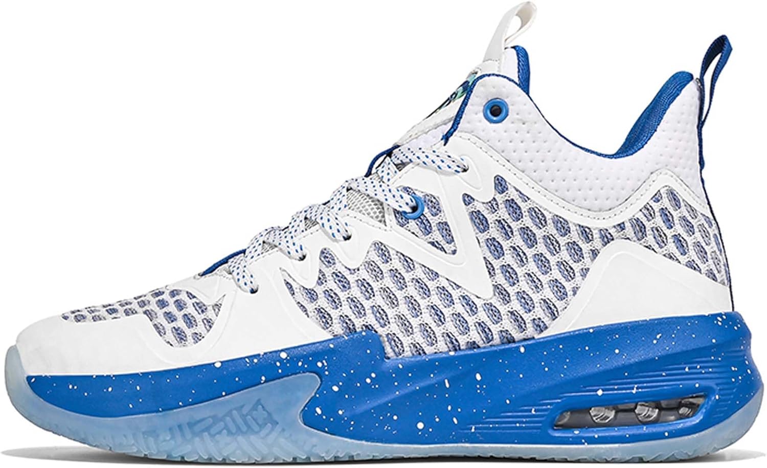 

Мужские белые кроссовки средней высоты на шнуровке для баскетбола с резиновой подошвой, высокой эластичностью, легкие и дышащие повседневные кроссовки, износостойкие и прочные походные обувь, обувь для фитнес-тренировок Dzbajrqm