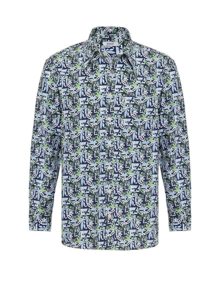

Рубашка на пуговицах классического кроя By Diess Collection, цвет marine blue/Light blue