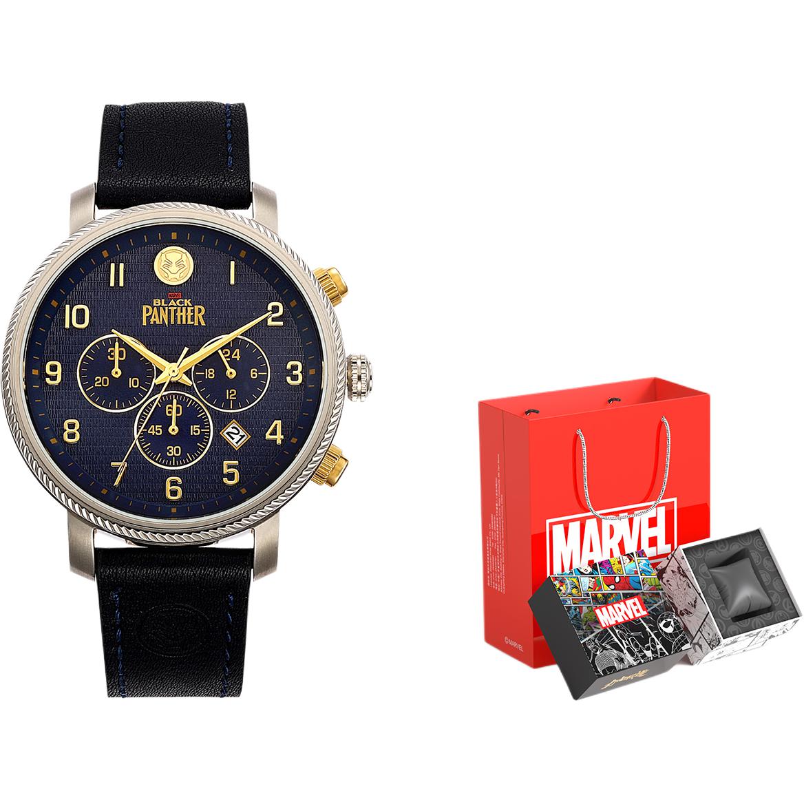 

MARVEL Часы Heartstrings Collection Quartz Movement Metal Strap Watch Men's Watch Black Dial