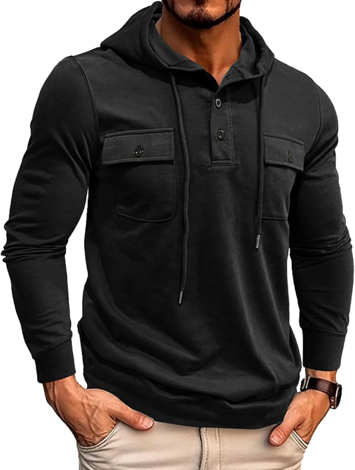 

Мужская толстовка с капюшоном и карманами Quskc