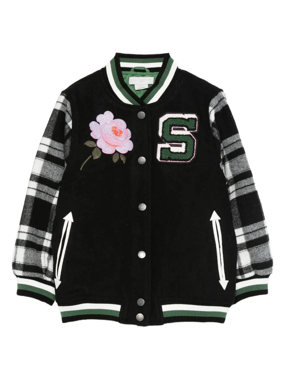 

Куртка-бомбер с вышитыми розами Stella McCartney Kids, черный