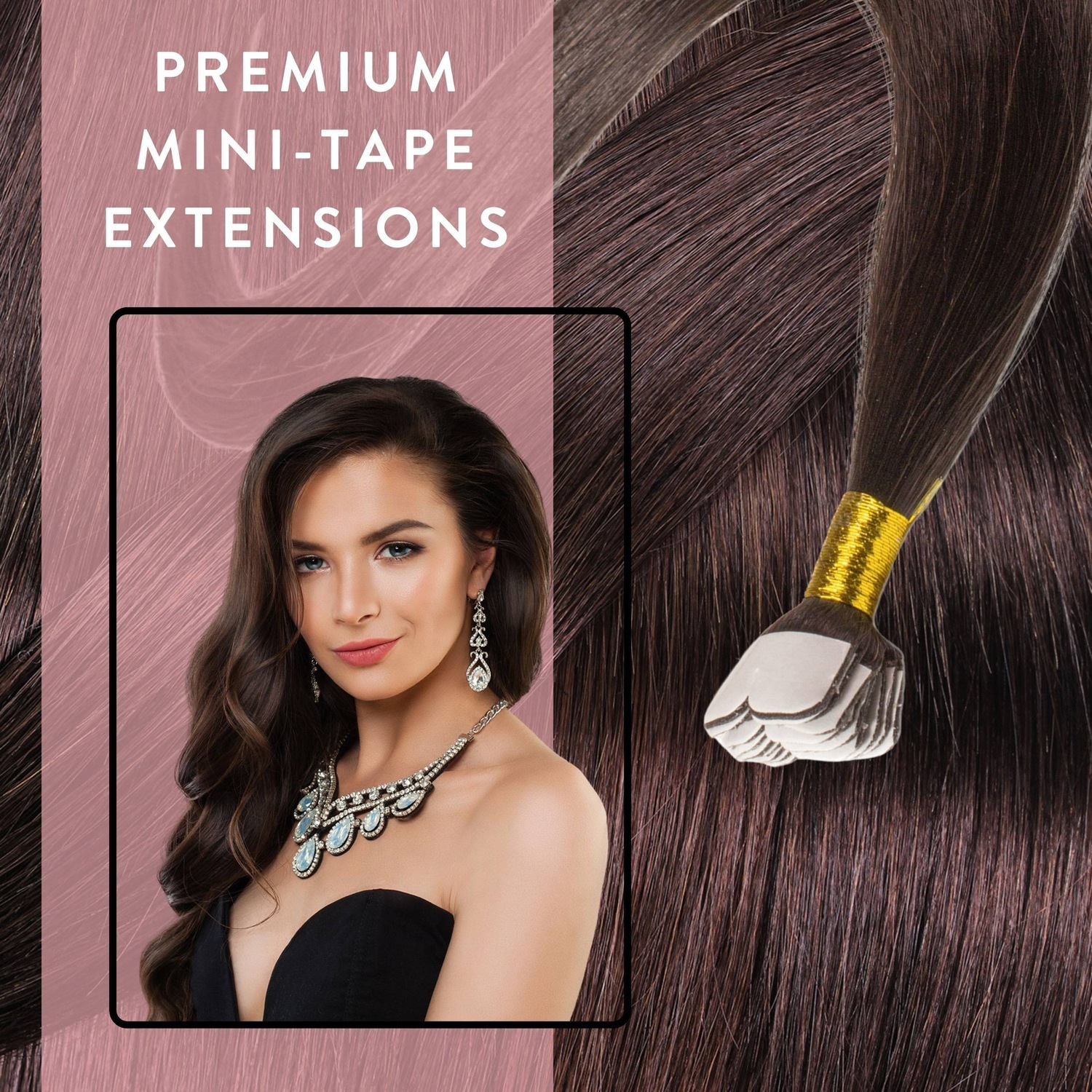 Накладные волосы mini tape extensions premium echthaar #6/3 dunkelblond gold Hair2Heart, 50cm, количество 12 шт. — фото 2