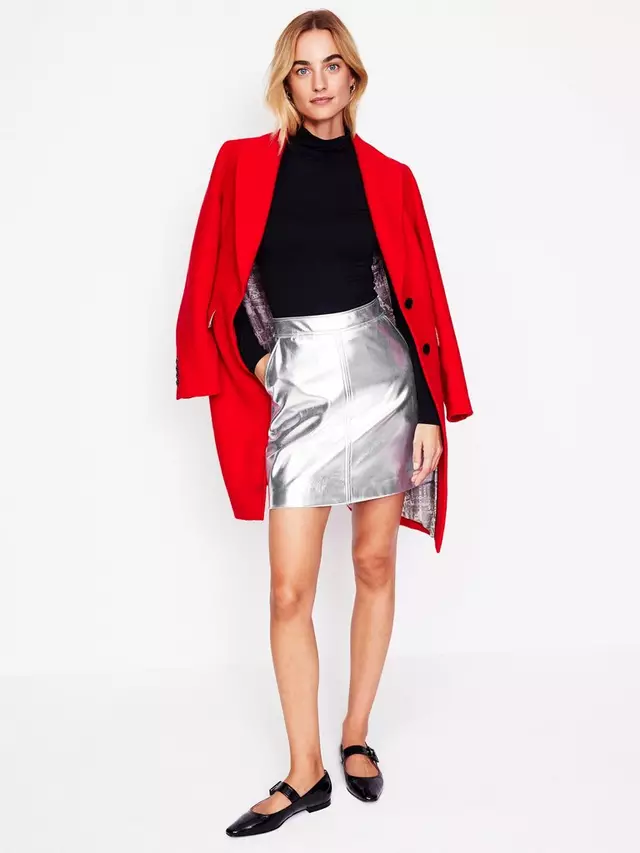 

Юбка Boden Metallic Mini, серебряный