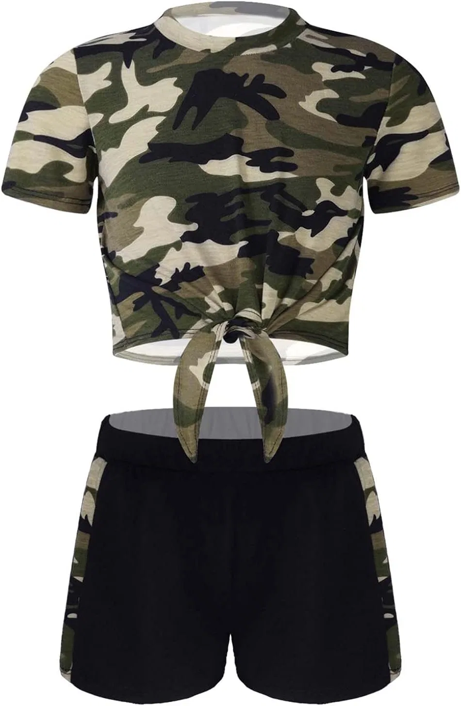 Детский спортивный костюм из 2 предметов с принтом леопарда или камуфляжа Kaerm Green Camouflage