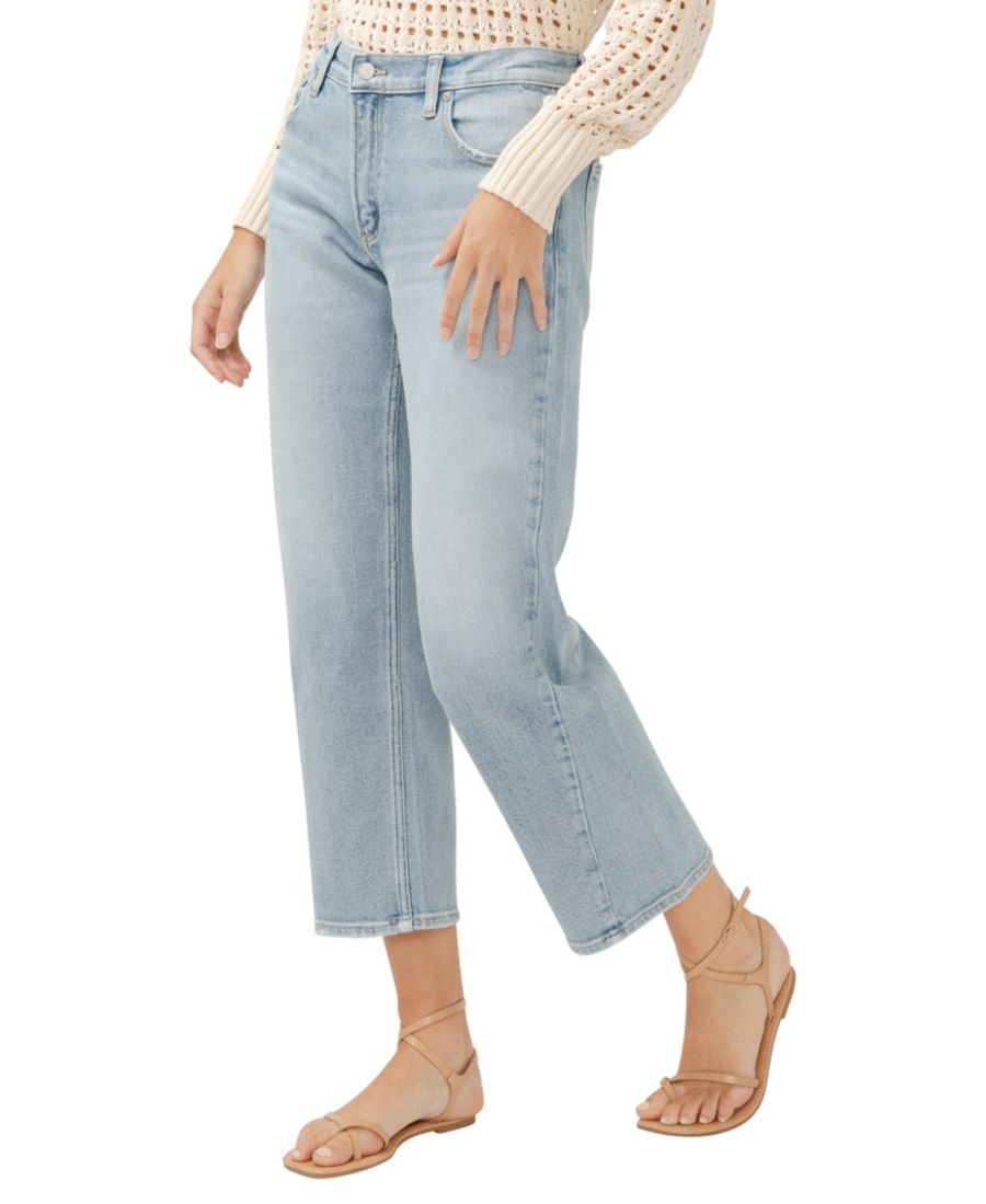 Женские джинсы средней посадки прямого кроя Silver Jeans Co, Indigo — фото 3