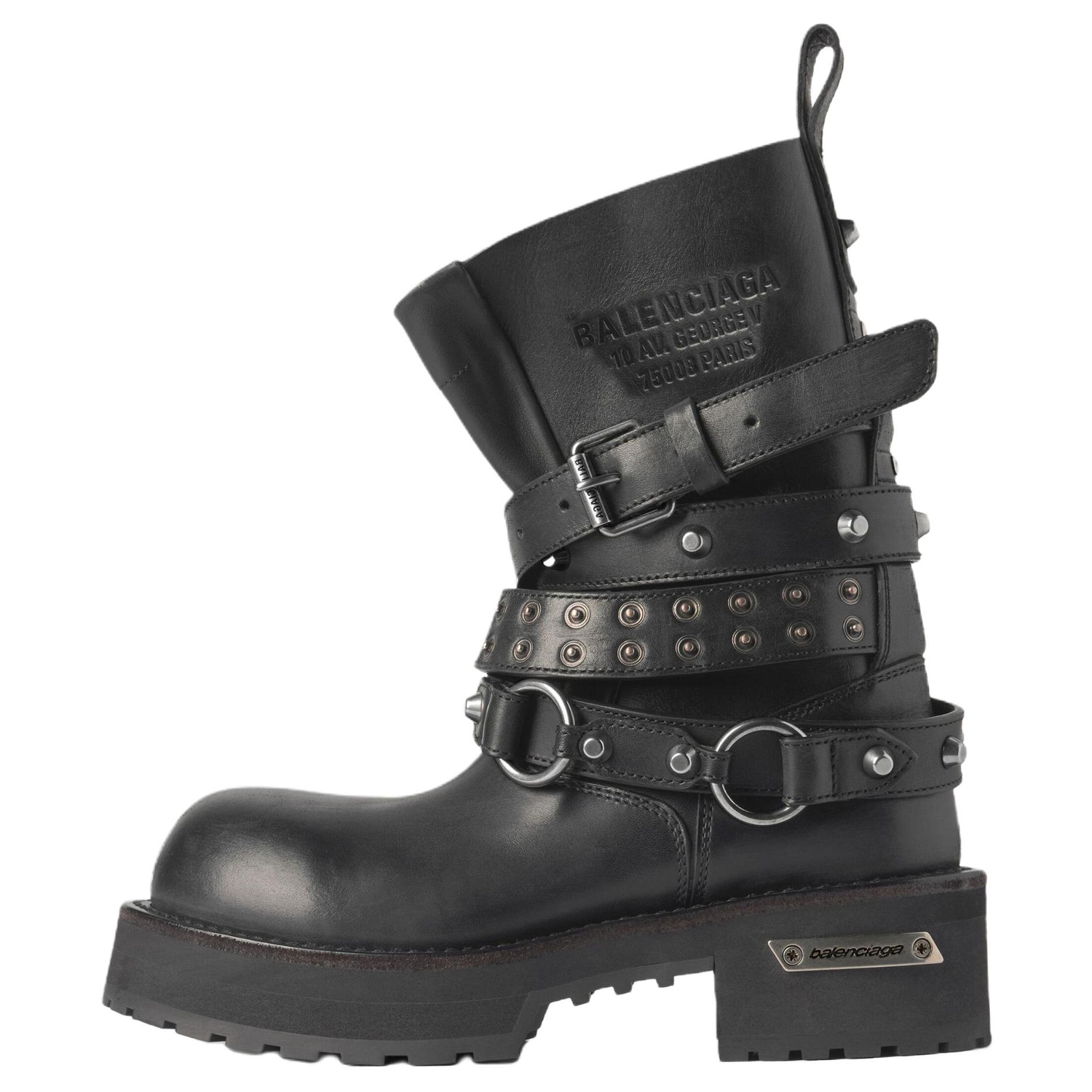 Balenciaga Venom City Кожаные Женские Ботильоны на 2 см, Black