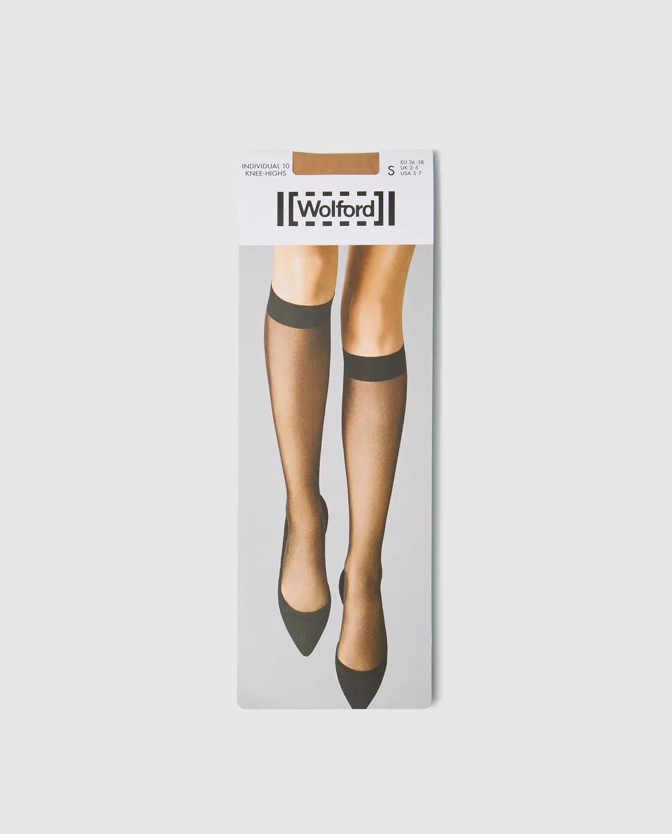 

Прозрачные полугольфы 10D Wolford, бежевый