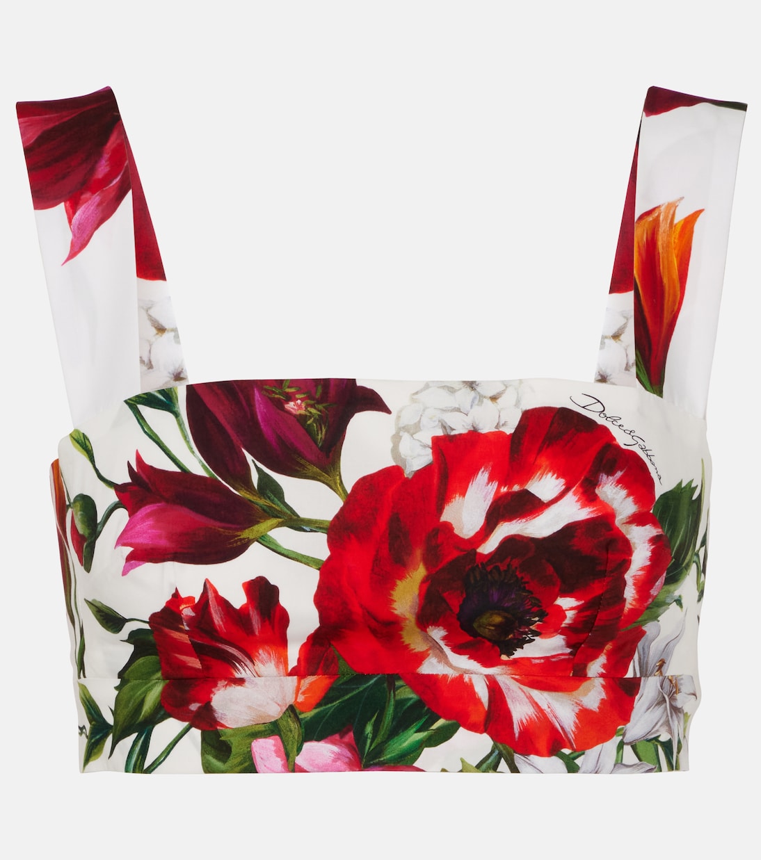

Цветочный топ-бра из хлопкового поплина Dolce&Gabbana, Anemoni Gigli F.Bco
