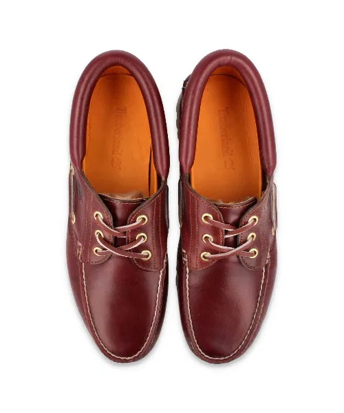 Декк шуз Timberland 3 Eyelet Classic Lug, Premium Full-Grain Leather, ワインレッド — фото 2