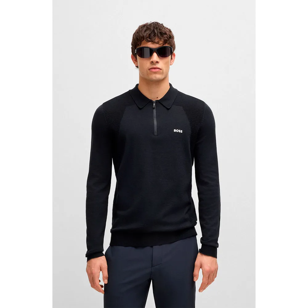 

Свитер BOSS Momentum Lite half zip, черный