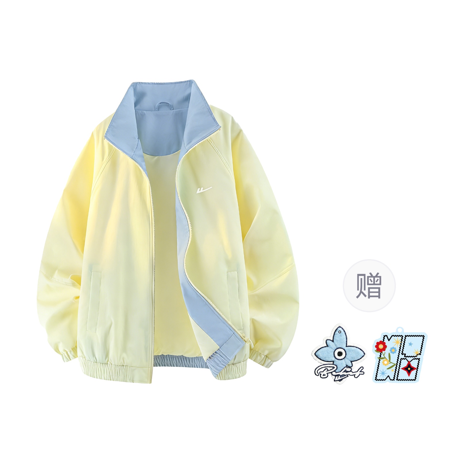 

Куртка женская Stand Collar Moderate Others WARRIOR, светло-желтый[free badge+scented sachet charm]