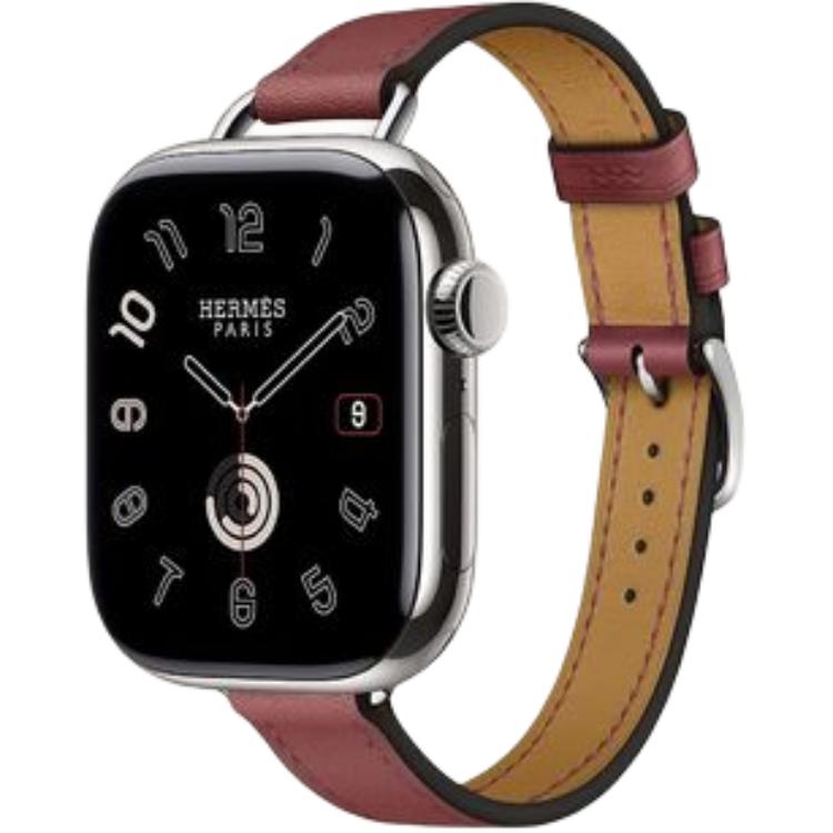 Ремешок Apple совместимый, из коровьей кожи, 42mm HERMES, серый strap — фото 4