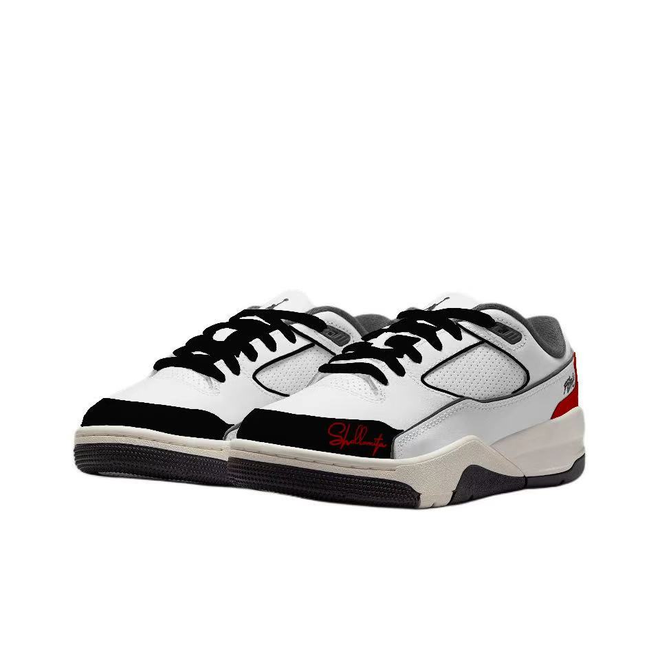 FLIGHT COURT Chicago устойчивые к истиранию низкие баскетбольные кроссовки Unisex черные Jordan, красный — фото 4