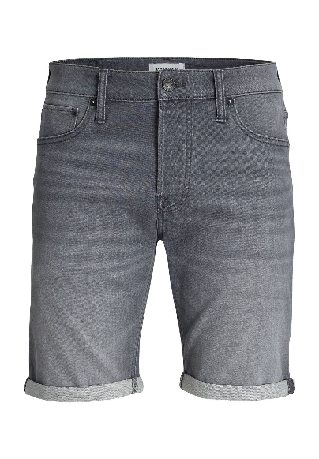

Джинсы-бермуды, пятикарманные, карманные с заклепками, мужские Jack & Jones, цвет Grey Denim