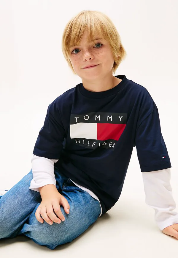 Футболка с принтом флага наследия футболка с принтом Tommy Hilfiger, Dark Night Navy — фото 4