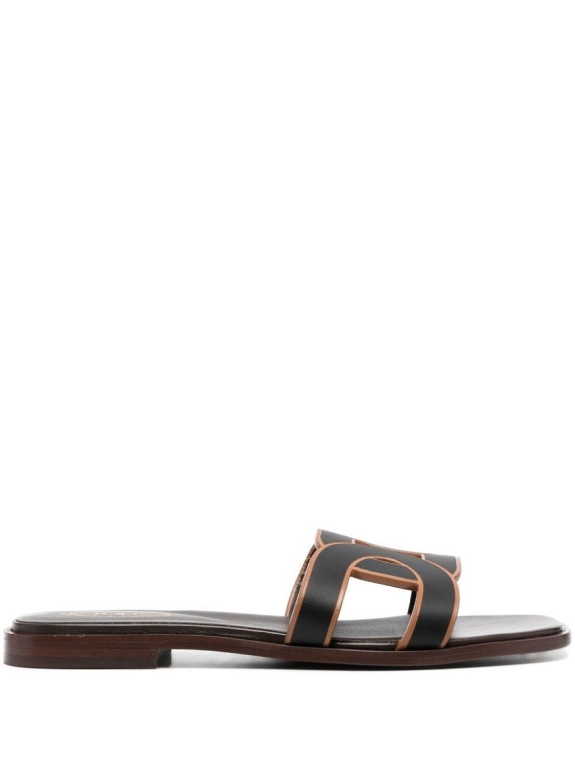 

Tod's leather logo strap sandals, черный