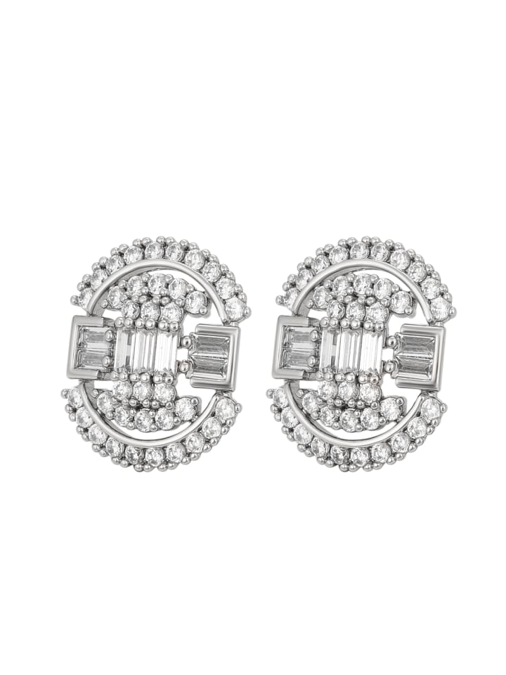 

Faina Женские серьги-гвоздики серебристо-белого цвета