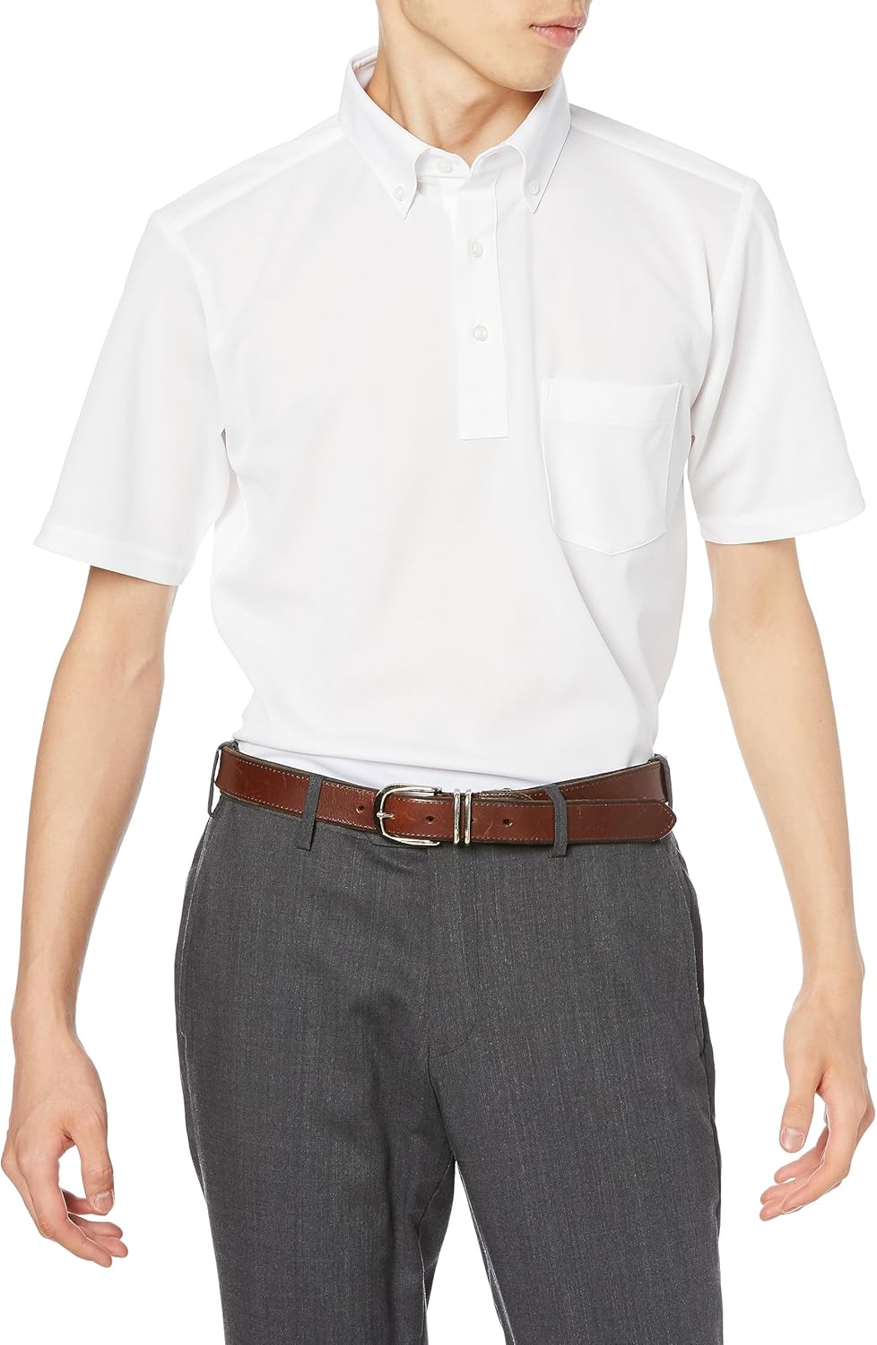 

Рубашка-поло Smart Biz Polo Premium Knit Shirt, поло из пике, сохраняет форму, не требует глажки, мужская, белый