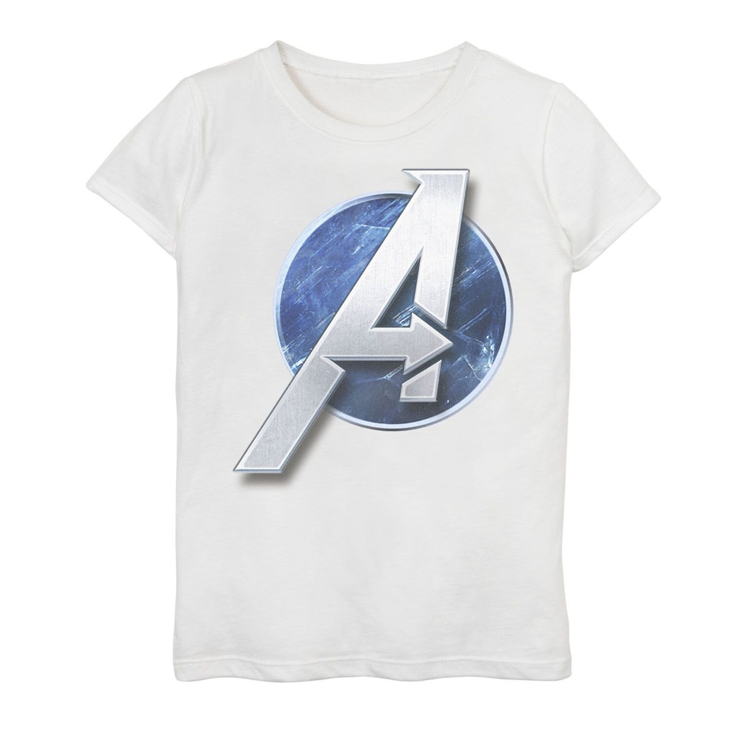

Футболка с ярким логотипом Marvel Avengers для девочек 7–16 лет Marvel, белый