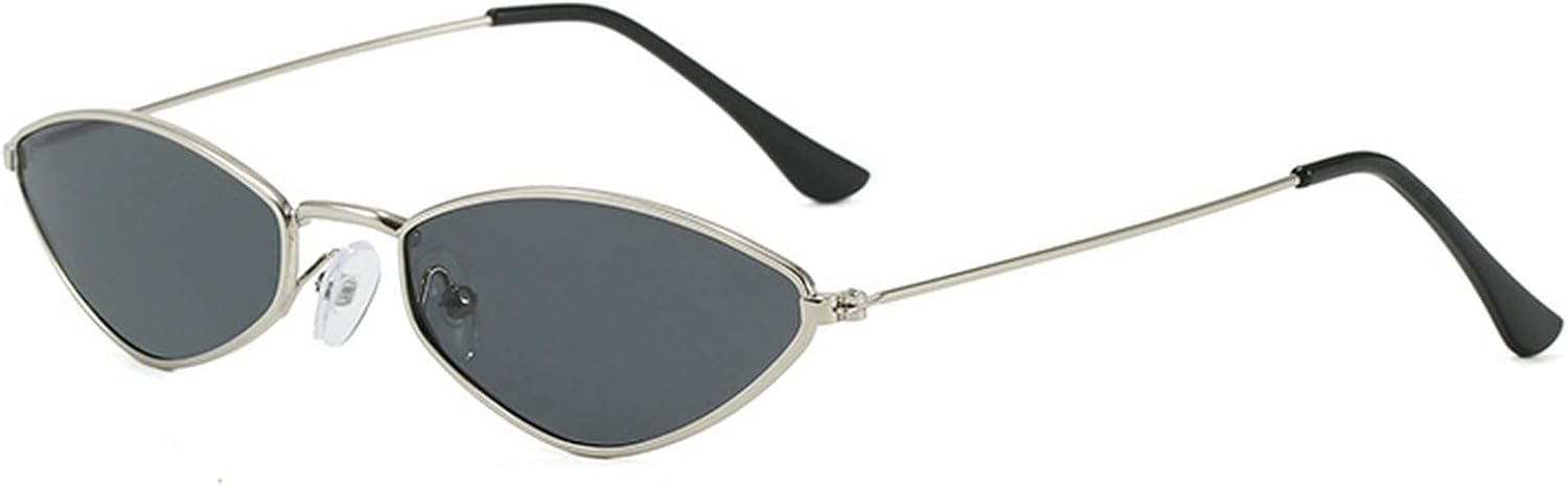 

Солнцезащитные очки в стиле «кошачий глаз» в ретро-стиле для женщин и мужчин, с защитой от УФ-излучения, стильные винтажные очки в модной металлической оправе mincl, C3