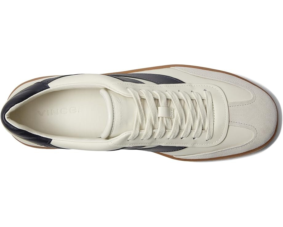 Кроссовки Vince Oasis-M Lace-Up Retro Sneakers, цвет Foam White/Night Blue Leather — фото 2